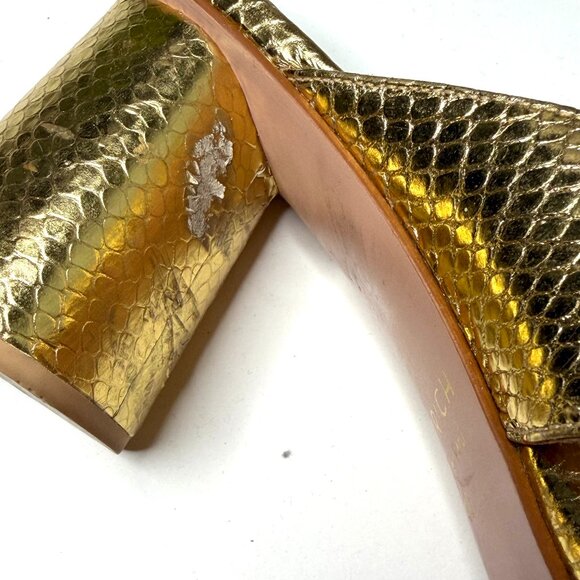 Butrich Bow Slide Pump in Gold Embossed Snake Size 40 (fits like an 8.5/9) - Picture 8 of 12